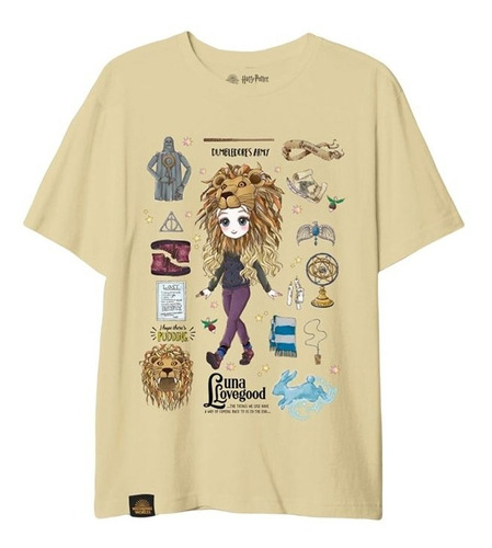 Camiseta Harry Potter Luna Lovegood Leão - Areia
