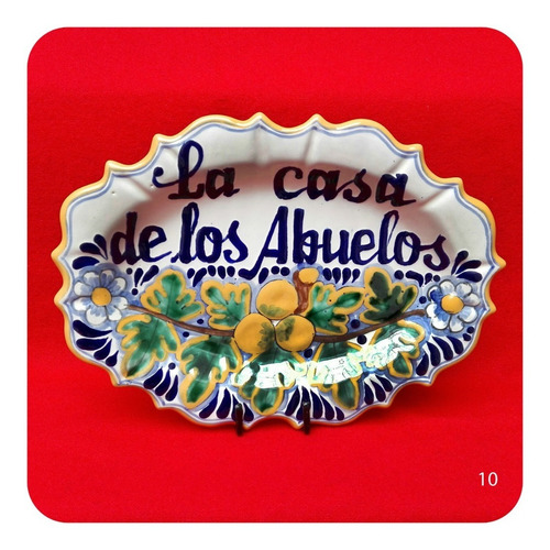 Imagen 1 de 1 de Platón Placa Talavera Poblana M10 La Casa De Los Abuelos Plc