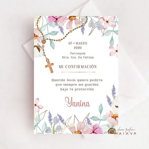 Imagen 8 de 10 de Estampas Confirmación Tarjetas Nenas X 4u