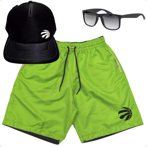 Kit Short Praia Masculino +boné Premium +oculos Combo Verão 