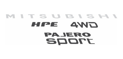 Kit Adesivos Mitsubishi Pajero Sport Hpe 4wd Emblemas 