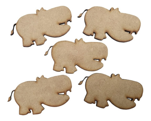 15 Figuras Hipopotamo 10cm Formas Fibrofacil Animales Mdf