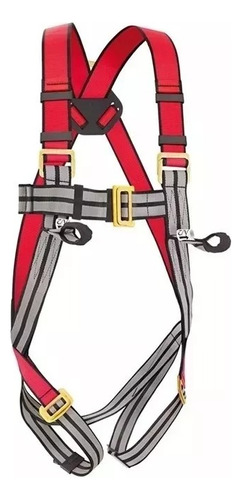 Cinturão De Segurança Tipo Paraquedista 02 Pontos Steelflex Cor Vermelho-cinza