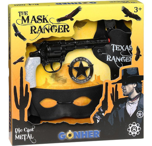 Set Gonher The Mask Ranger Revolver Placa Y Mascara 680/6 +3