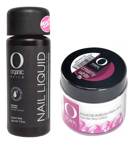 Kit Organic Nails Con Polvo Acrilico 28gr Y Monomero 30ml