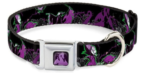 Collar Para Perro Con Hebilla Maleficent Diablo Black Roses 