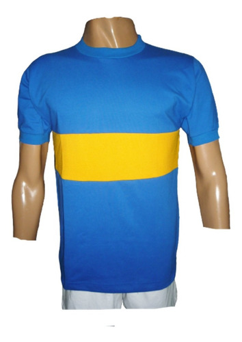 Camiseta Boca Retro Clasica Tela Pique Decada Del 70