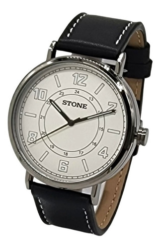 Reloj Stone Hombre Analogo Malla Cuero Megatime