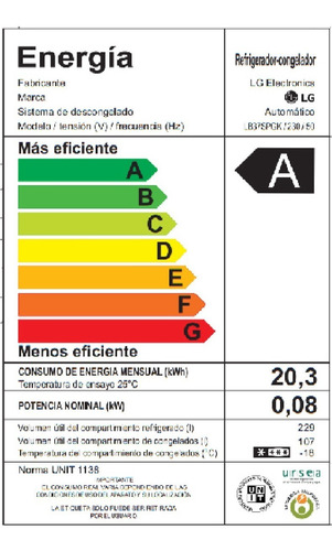 Refrigerador 336l Lb37spgk LG - Garantía Oficial