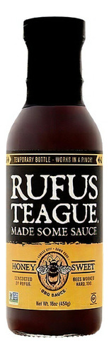 Salsa de BBQ Rufus Teague BBQ HONEY SWEET sin gluten en frasco de vidrio 454 g