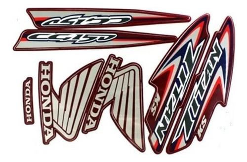 Kit Adesivos Cg150 Titan Ks 2007 Vermelho