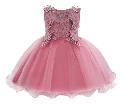 Vestido De Princesa De Tul Con Estampado De Mariposas 6-18 M