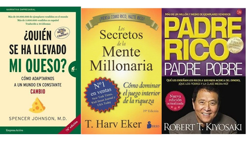 Padre Rico + Mente Millo + Mi Queso Pack X3 Libros Nuevos 