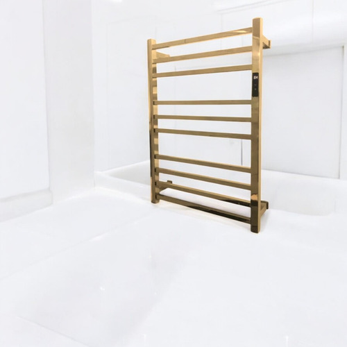 Toalheiro Térmico Grande Quadrado Bivolt Com Timer - Dourado