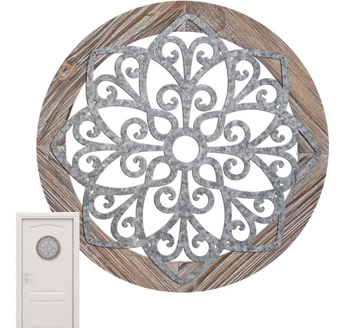 Round Wood Wall Art - 11.8 Inch Farmhouse Wall Decor Rustic