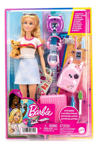 Barbie Viajera Con Maleta Y Accesorios