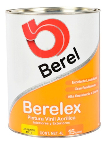 Pintura Berelex 1 Litro, Tonos Semi Mate Color Apio 219