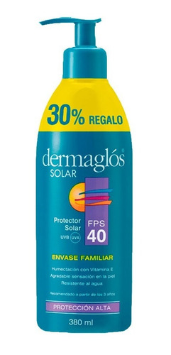 Dermaglos - Protector Solar Fps 40 X 380 Ml