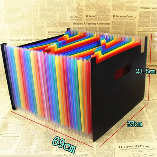 Organizador A4 De Pasta De Arquivos Com 24 Bolsos De Expansã