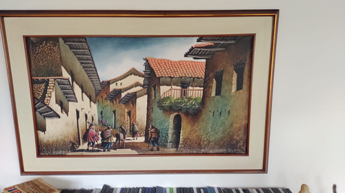 Obra De Arte, Pueblo Peruano, Oleo