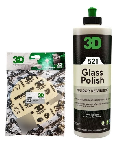 Kit Pulido De Vidrios Glass Polish 500ml + Pad Fieltro 5 3d