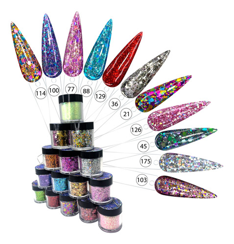 Glitter Extravagance Para Uñas 11 Colores A Elegir