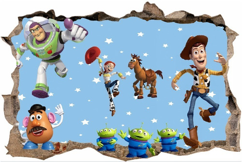 Vinilos Efecto Pared Rota Toy Story - Cali - 1.50m X 1m