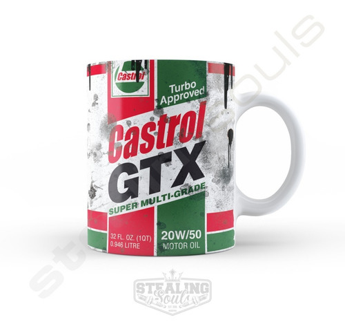Imagen 1 de 3 de Taza De Porcelana Fierrera - Castrol #02 | Oil - Aceite