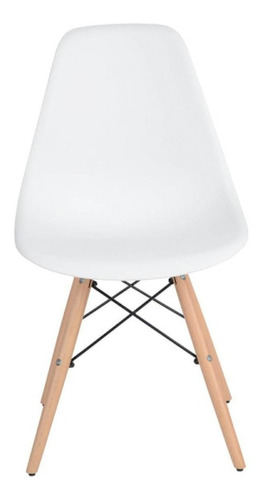 Silla Eames Silla Minimalista Moderna 1 Pz Color De La Estructura De La Silla Café Color Del Asiento Blanco Diseño De La Tela Plastico