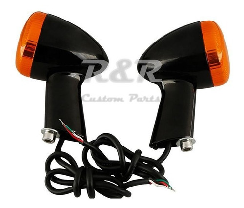 Pisca Seta Led Harley 883 1200 Iron Sportster Preto - Par