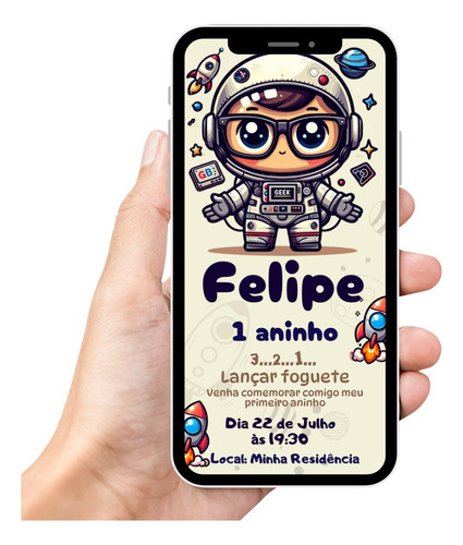 Convite Digital Astronauta / Foguete Variação 4