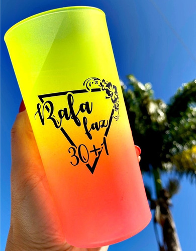 100 Copos Tardezinha Sunset Personalizados Degrade 320ml