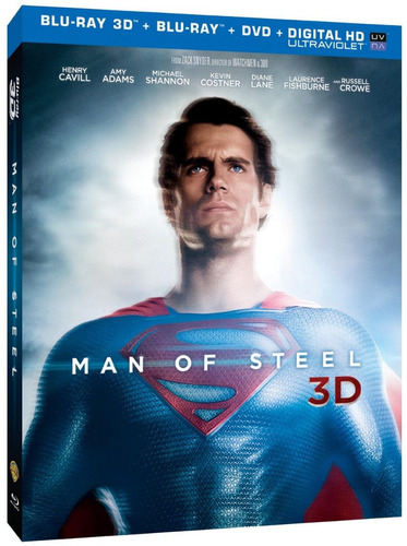 Superman - Man Of Steel - Blu-ray 3d + Blu-ray + Dvd, Nuevo!