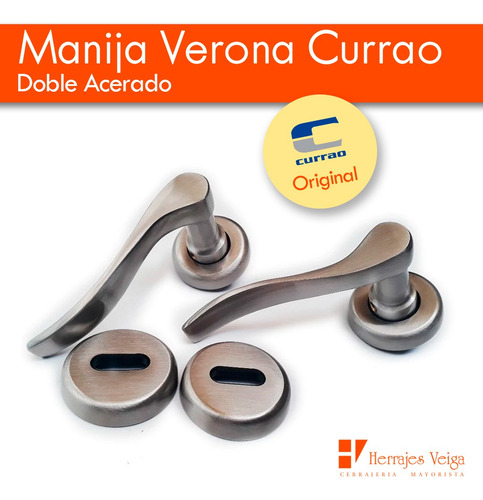 Manija Picaporte Currao Verona Doble Acerado Pack Por 7
