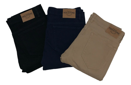 3 Pack Pantalón De Gabardina Jean Cut Holstone Hombre