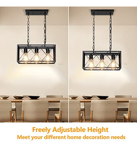 Iluminación Colgante Vintage Para Cocina, 3 Luces, Estilo