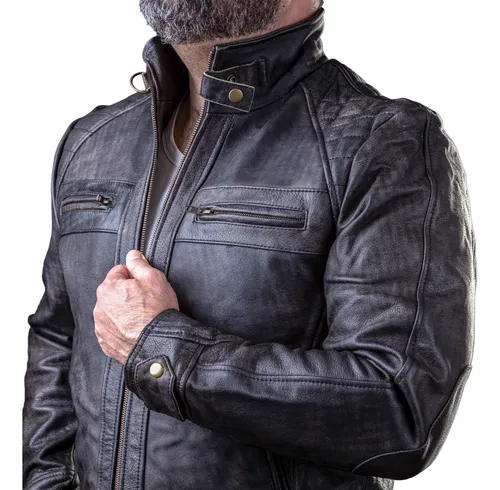 Jaqueta couro best sale cafe racer