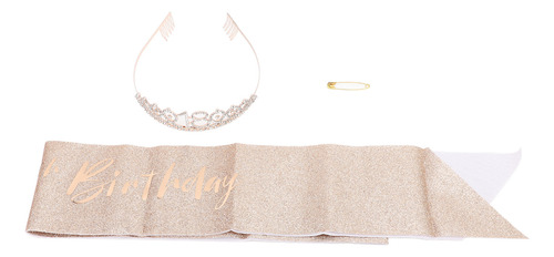 18th Birthday Crown Sash And Sparkling Rhinestone Rose Gold