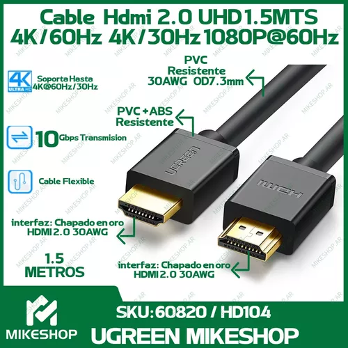 Cable HDMI 20 Metros Full HD 3D V1.4 PVC Negro HDMI a HDMI