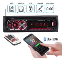 Comprar Stereo Auto Micro Sd Mp3 Usb Radio Fm Fijo Bluetooth Autoestereo Control Remoto Manos Libres 