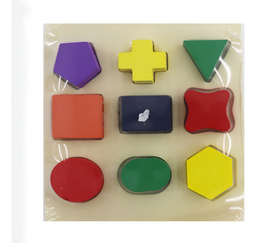 Juego Figuras Madera Distintos Colores Aprendizaje
