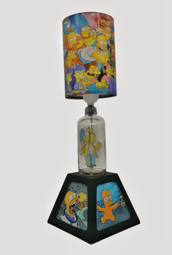 Lámpara De Mesa Los Simpson Negro Polivinilo Impresión Especial