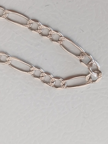 Pulsera Plata 925 Figaro Eslabones 3 Y 1, 8.1 G Plateado (Usado)