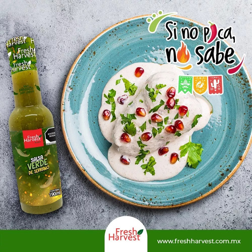 Caja Con 12pz De Salsa Verde Fresh Harvest 190ml