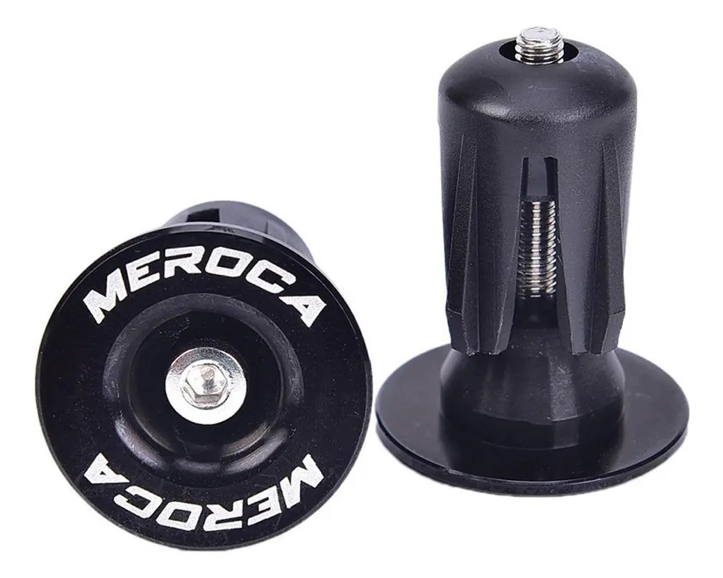 Tapones Manillar Aluminio Corp.Res Universal Bicicleta Negro