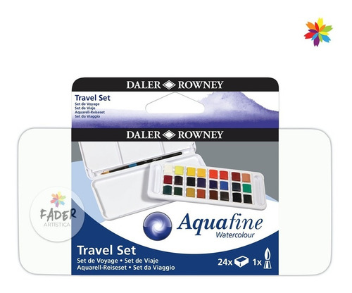Imagen 2 de 4 de Acuarelas Aquafine Daler Rowney Set De Viaje X 24