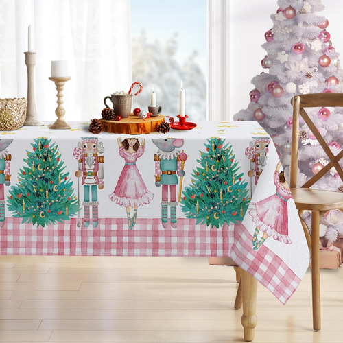 Mantel Rectangular De Cascanueces De Árbol De Navidad De 60 