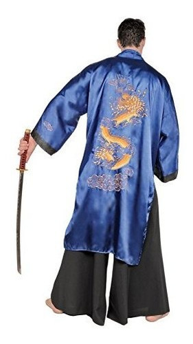 Disfraz Talla Única Para Hombre De Samurai Color Azul Y