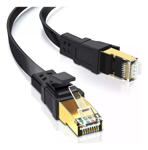 Cable Cat 8 De 15 Metros Red Plano Rj45 Ethernet Categoría 8