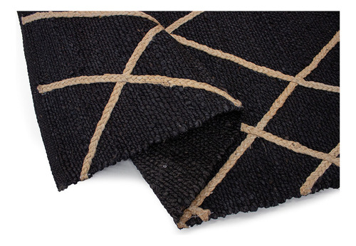 Tapete Decorativo Yute Dib Hessian 190x280 Cm Modelo Black Ancho 190 Cm Color Negro Largo 280 Cm
